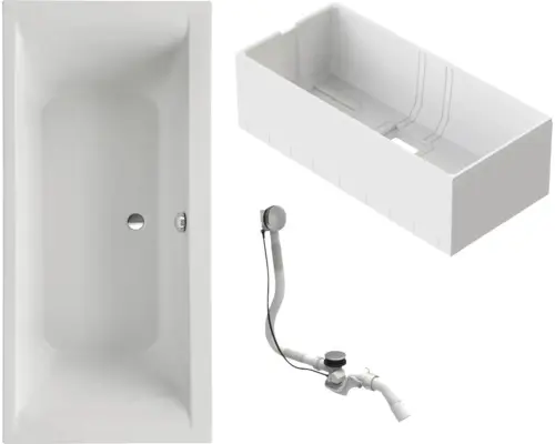 Rechteck-Badewannen Set Ottofond Wistula 984021 170x80 cm weiß