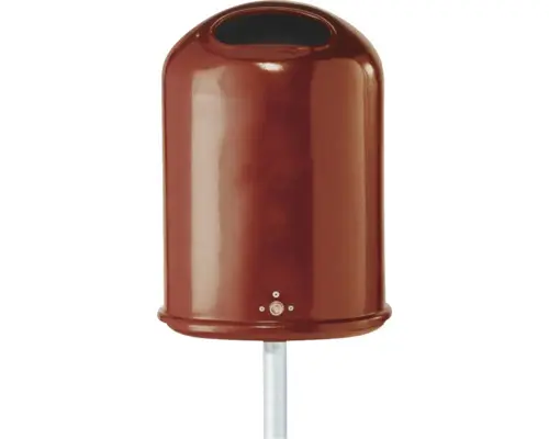 Abfallkorb mit Pfosten Stahl rot 45 l