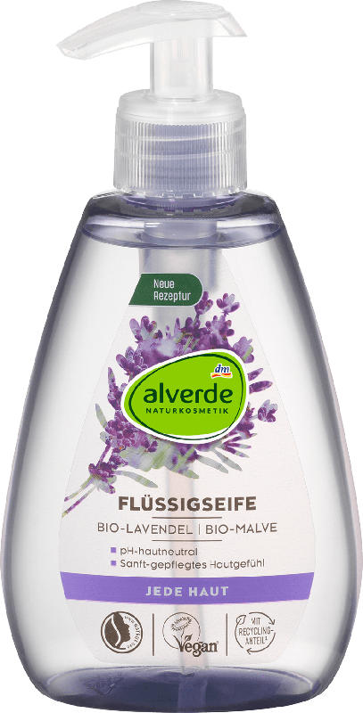 alverde NATURKOSMETIK Flüssigseife Bio-Lavendel, Bio-Malve