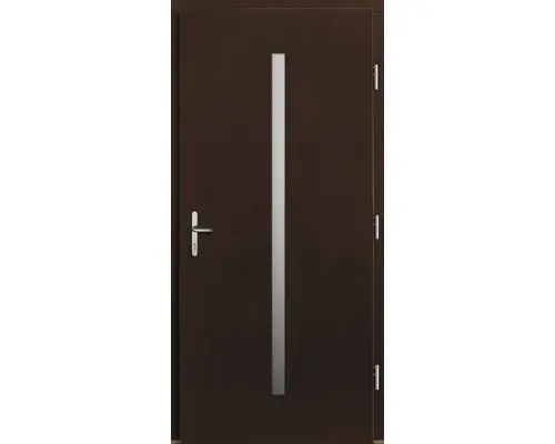 Haustür Lizbona Kiefer lackiert nussbaum 1000x2000 mm DIN rechts