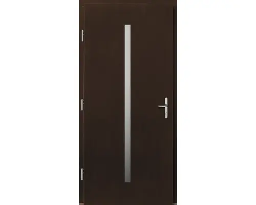 Haustür Lizbona Kiefer lackiert nussbaum 1100x2100 mm DIN links