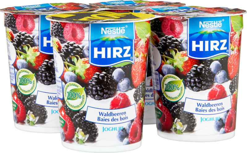 Yogurt Hirz, Frutti di bosco, 4 x 180 g
