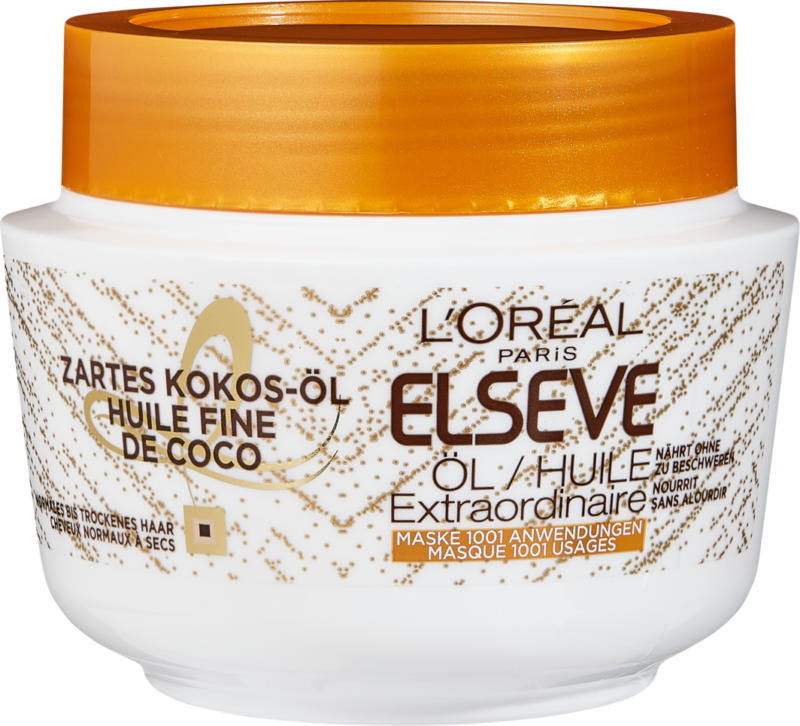Masque Huile Extraordinaire Elsève L’Oréal, Huile fine de coco, 300 ml