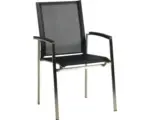 Hornbach Gartenmöbelset 4x Stapelsessel Auris mit Tisch Auris 4-Sitzer 5-teilig anthrazit / edelstahl