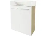 Hornbach Waschbeckenunterschrank Fackelmann SBC Mini 55 60x52x24,3 cm ohne Waschbecken weiß/eiche