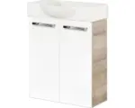 Hornbach Waschbeckenunterschrank Fackelmann SBC Mini 55 60x52x24,3 cm ohne Waschbecken weiß/graueiche