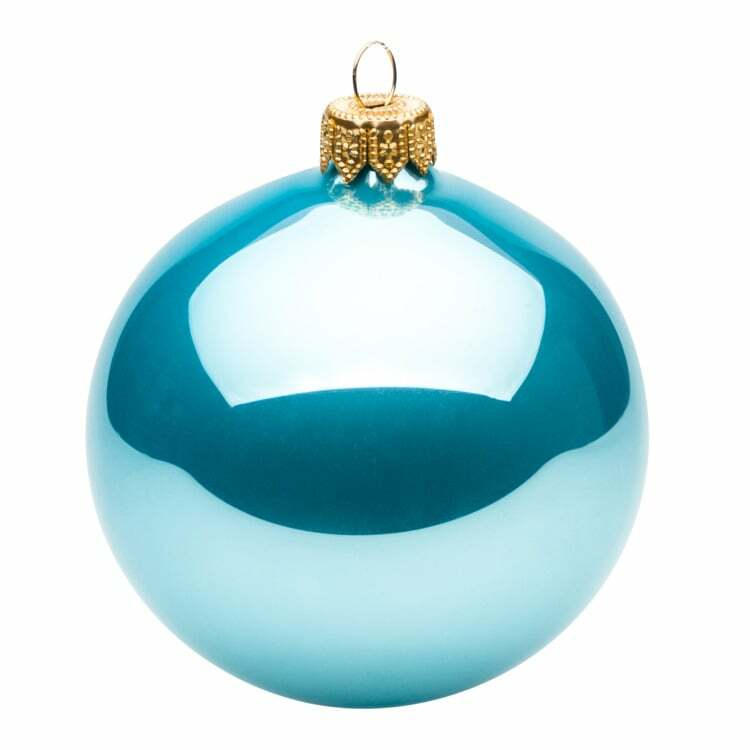 Boule de Noël RAINBOW, verre, turquoise