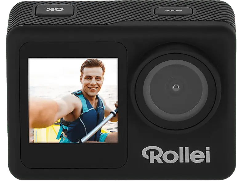 Rollei D2Pro Action Cam, 4K30p Video, 20 MP Foto, 2 Display, Sony-Sensor, WiFi, Schwarz
