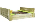 Hornbach Sandkasten Deluxe Fichtenholz inkl. Abdeckung 117x117x38,5 cm natur-grün