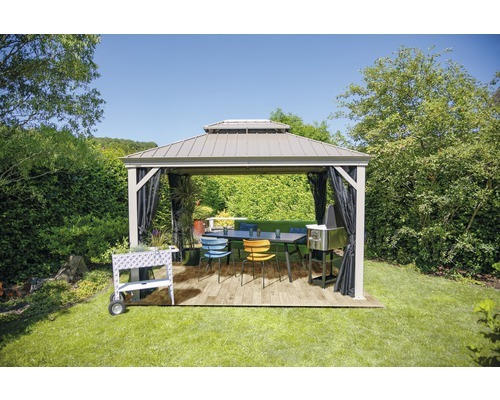 Pavillon SOJAG Messina 10x12 inkl. Moskitonetz 353 x 288 cm champagner