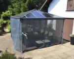 Hornbach Pavillon Palram - Canopia Palermo 3600 Deluxe inkl. Insektenschutznetz 360 x 360 cm anthrazit