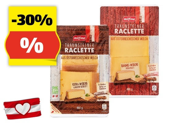 MILFINA Raclette Scheiben, 400 g