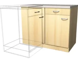 Eckunterschrank Flex Well Ischia/Nano Buche-Dekor 110x85x60 cm mit Drehtür