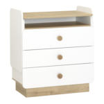 Pfister Commode CARA, bois, blanc/chêne