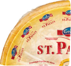 Fromage à pâte mi-dure St. Paulin Emmi, ¼ meule, env. 450 g, le kg
