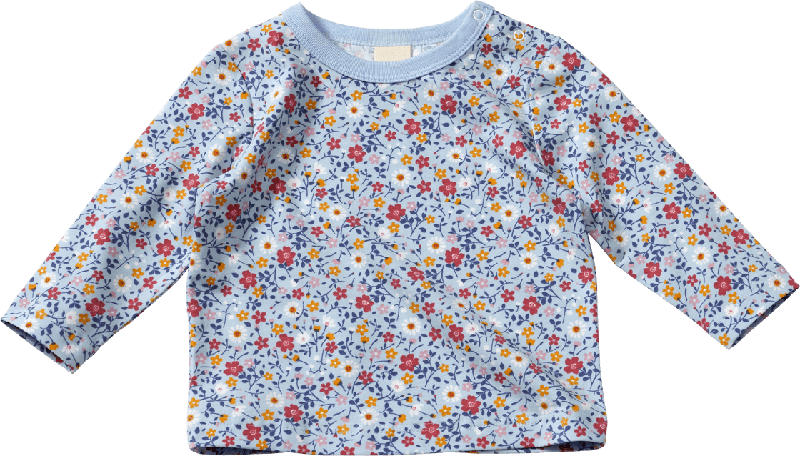 ALANA Langarmshirt Pro Climate mit Blumen-Muster, blau, Gr. 80