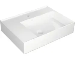 Waschbecken Jungborn Quattro Ablage links 61x46 cm weiß glänzend