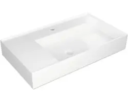 Waschbecken Jungborn Quattro Ablage links 81x46 cm weiß glänzend