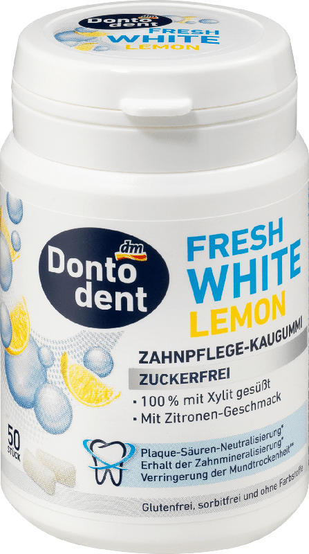 Dontodent Kaugummi, Fresh White Lemon mit Xylit