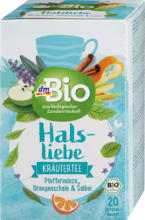 dm-drogerie markt dmBio Kräutertee "Halsliebe" mit Pfefferminze, Orangenschale und Salbei (20 x 1,8g) - bis 30.04.2024