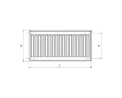Kompaktheizkörper Rotheigner Typ DK 300x1800 mm 4-fach (seitlich) weiß