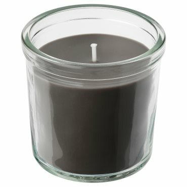 ENSTAKA ароматизирана свещ в стъклена чашка, Огън 20 ч.