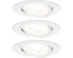 Hornbach LED Einbauleuchten-Set Nova weiß matt 3-flammig 460 lm 2700 K warmweiß dimmbar rund Ø 84 mm