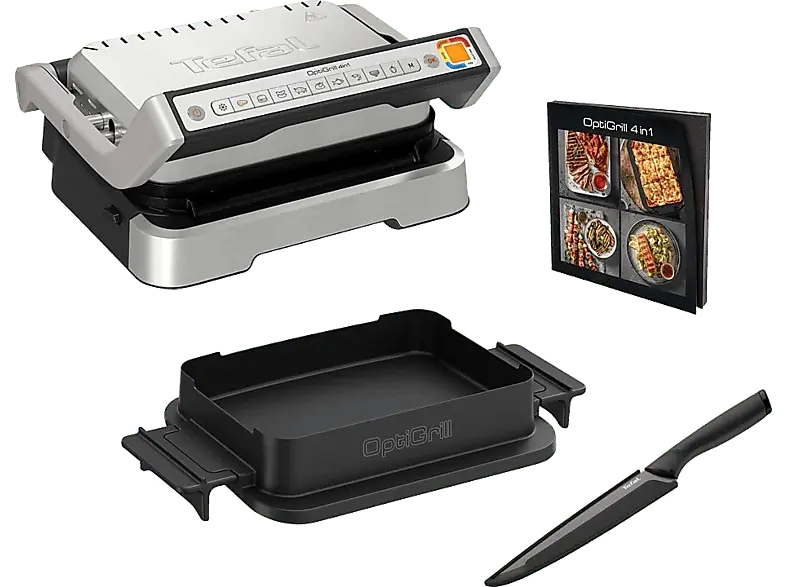 Tefal GC774D.MES OptiGrill 4in1, Backschale inkl. Messer; Kontaktgrill