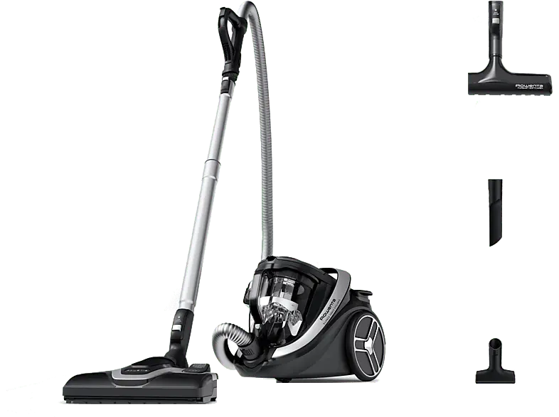 Rowenta Silence Force Cyclonic Parkett RO7936 Staubsauger ohne Beutel (59 dB(A), maximale Leistung: 500 Watt, Schwarz)