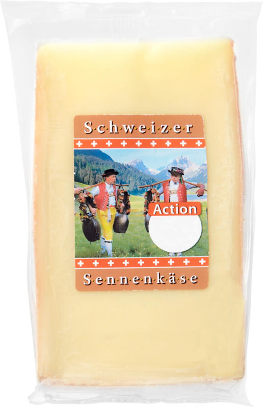 Schweizer Sennenkäse, ca. 320 g, per 100 g