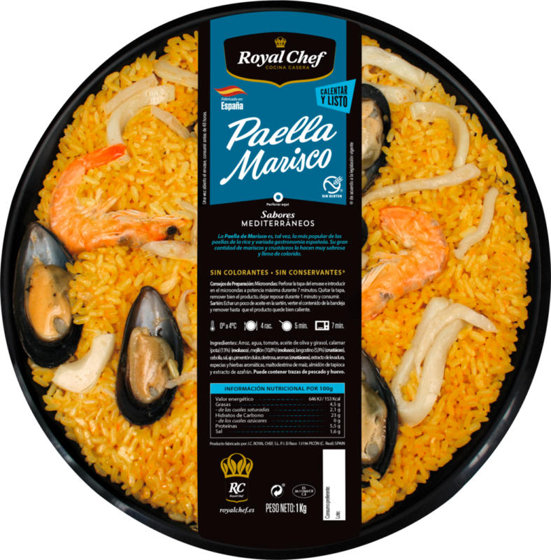 Paella Marisco Royal Chef, con frutti di mare, 1 kg