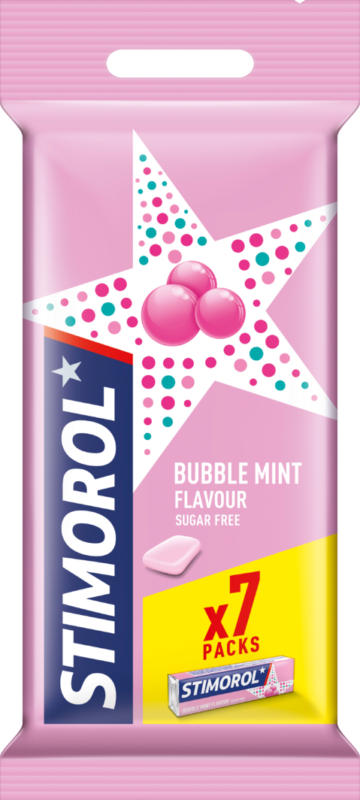 Chewing-gum Bubble Mint Stimorol, 7 x 14 g
