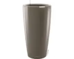 Hornbach Pflanzvase Lechuza Rondo Ø 40 cm H 75 cm taupe inkl. Erdbewässerungsystem Pflanzeinsatz Substrat Wasserstandsanzeiger