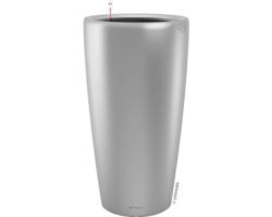 Pflanzvase Lechuza Rondo Ø 40 cm H 75 cm silber inkl. Erdbewässerungsystem Pflanzeinsatz Substrat Wasserstandsanzeiger