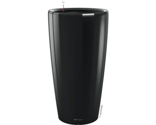 Pflanzvase Lechuza Rondo Ø 40 cm H 75 cm schwarz inkl. Erdbewässerungsystem Pflanzeinsatz Substrat Wasserstandsanzeiger