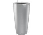 Hornbach Pflanzvase Lechuza Rondo Ø 32 cm H 56 cm silber inkl. Erdbewässerungsystem Pflanzeinsatz Substrat Wasserstandsanzeiger
