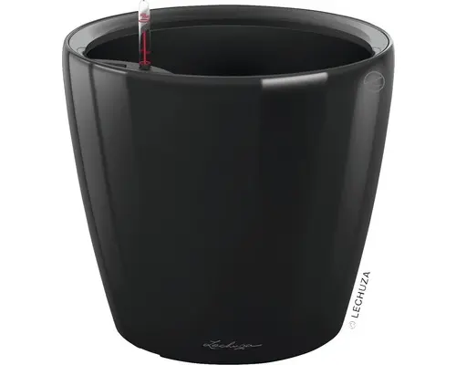 Blumentopf Lechuza Classico LS Ø 21 x H 20 cm schwarz inkl. Erdbewässerungsystem Pflanzeinsatz Substrat Wasserstandsanzeiger