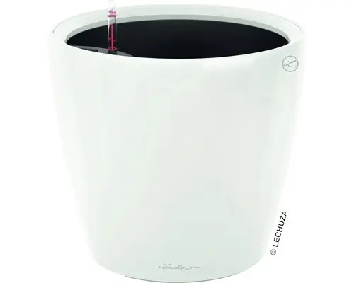 Blumentopf Lechuza Classico LS Ø 28 x H 26 cm weiß inkl. Erdbewässerungsystem Pflanzeinsatz Substrat Wasserstandsanzeiger