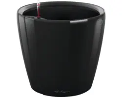 Blumentopf Lechuza Classico LS Ø 35 x H 33 cm schwarz inkl. Erdbewässerungsystem Pflanzeinsatz Substrat Wasserstandsanzeiger