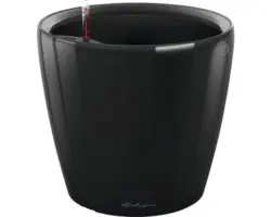 Blumentopf Lechuza Classico LS Ø 43 x H 40 cm schwarz inkl. Erdbewässerungsystem Pflanzeinsatz Substrat Wasserstandsanzeiger