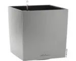 Hornbach Pflanzkübel Lechuza Cube 30 Komplettset silber inkl. Erdbewässerungsystem Pflanzeinsatz Substrat Wasserstandsanzeiger