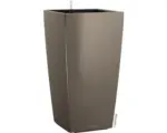 Hornbach Pflanzvase Lechuza Cubico 40 Komplettset H 75 cm taupe inkl. Erdbewässerungsystem Pflanzeinsatz Substrat Wasserstandsanzeiger