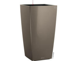 Pflanzvase Lechuza Cubico 40 Komplettset H 75 cm taupe inkl. Erdbewässerungsystem Pflanzeinsatz Substrat Wasserstandsanzeiger