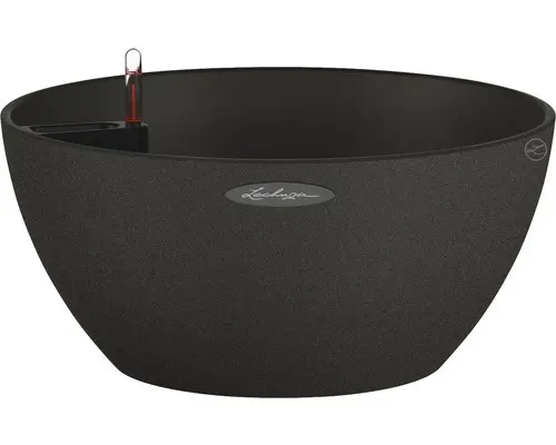 Blumenschale Cubeto Stone Kunststoff 30x30x13 cm schwarz inkl. Erdbewässerungsystem und Wasserstandsanzeiger