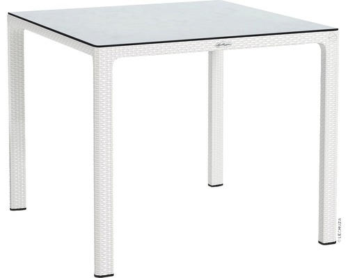 Lechuza Gartentisch Kunststoff 90 x 90 cm weiß mit HPL Tischplatte