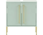 Hornbach Waschtischunterschrank Möbelpartner Sarah WBU570 61,2x57,1x30,1 cm ohne Waschbecken 2 Türen mintfarbe