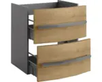 Hornbach Waschbeckenunterschrank Fackelmann Andria 63x59x44 cm ohne Waschbecken asteiche/anthrazit