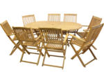 Hornbach Dining-Set 8-Sitzer bestehend aus: 8 Stühle, Tisch oval Holz