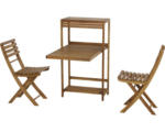 Hornbach Balkonset Siena Garden 2 -Sitzer bestehend aus: 2x Stühle,Tisch Holz Naturbelassen