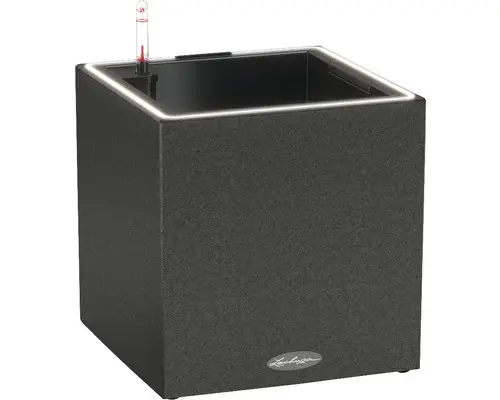 Pflanzkübel Lechuza Canto Stone 30 LED low Kunststoff 30 x 30 x 30 cm graphitschwarz